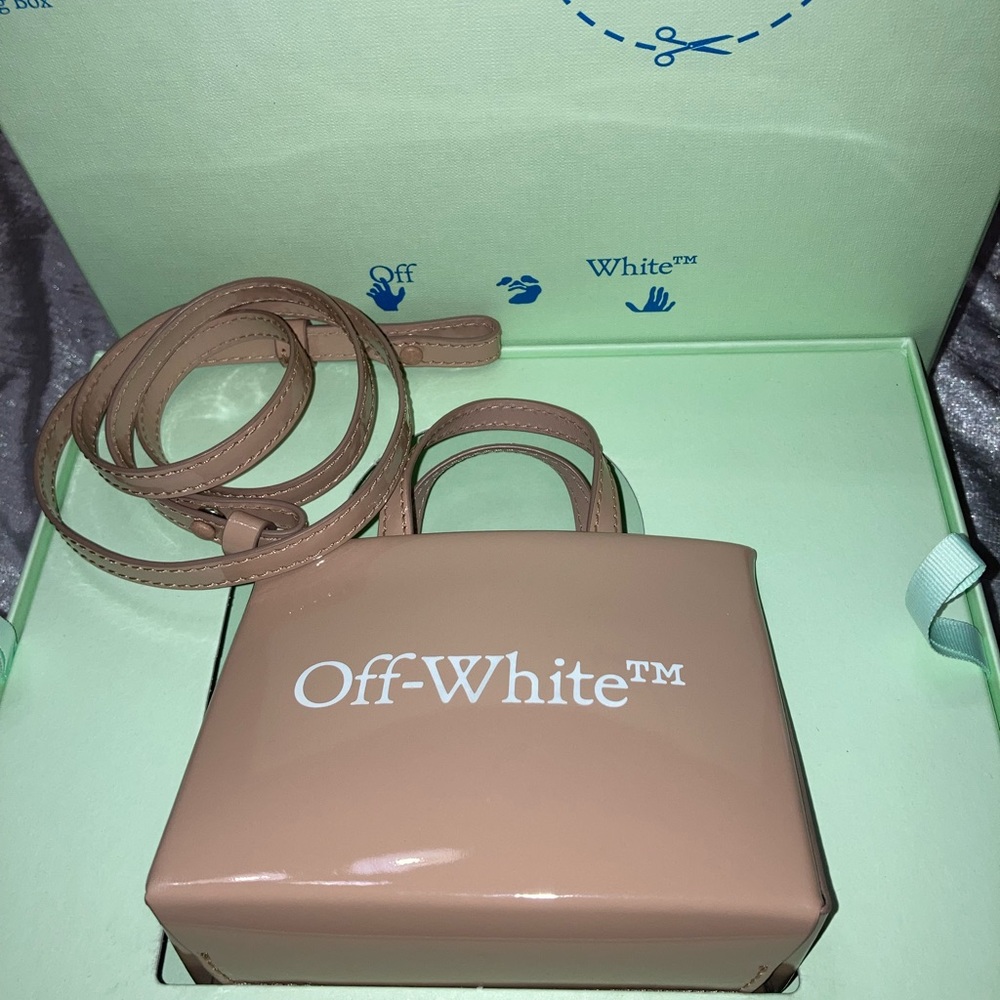 Off-White Beige Mini Baby Box Bag